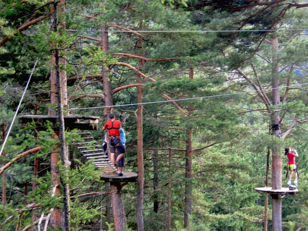 Momenti al Parco avventura di Pré-Saint-Didier.