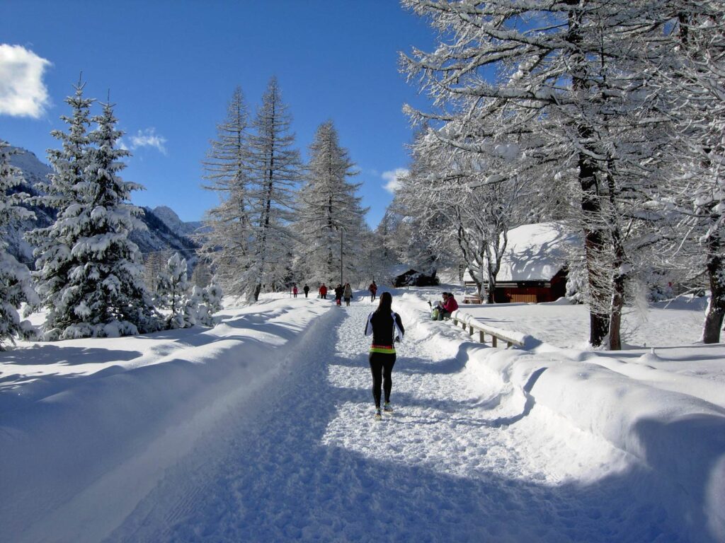 Running invernale in Val Ferret.