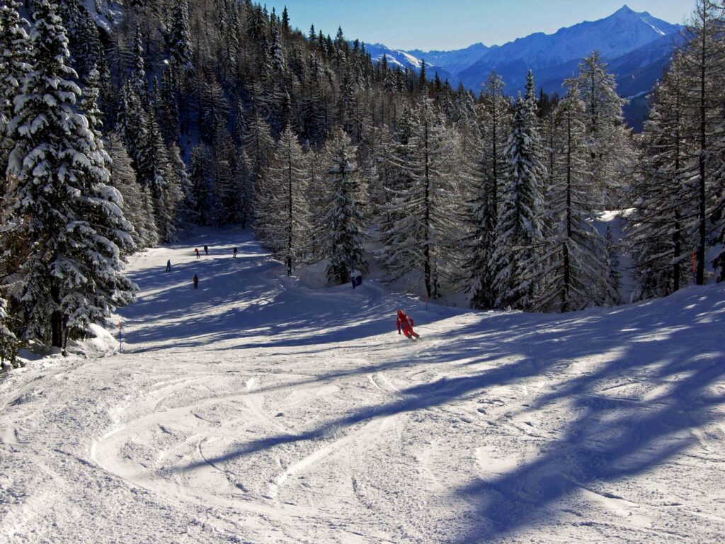 Pista da sci nel comprensorio Checrouit-Val Veny.