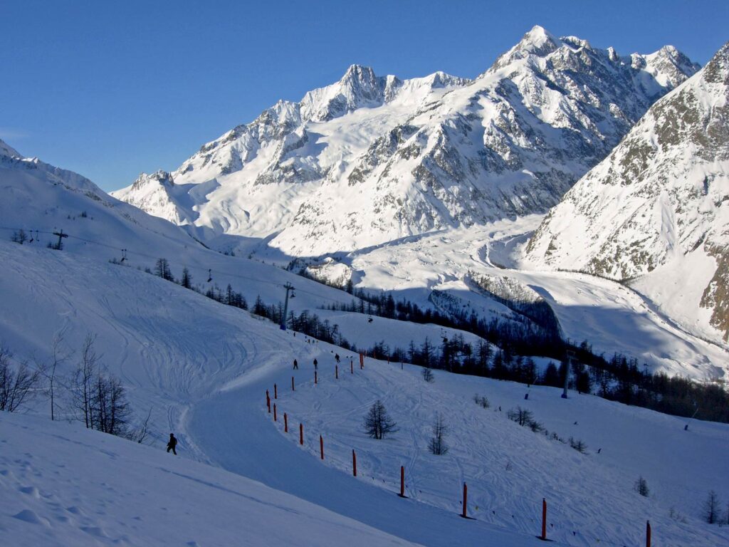 La Val Veny ammantata di neve.